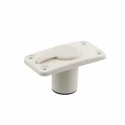 Scotty 244-WH White Rectangular Flush Deck Mount With Splash Cover