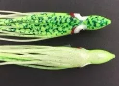 Hoochies NORTH PACIFIC OCTOPUS 4-1/4" OG140R (Glo Green Splatter Back)