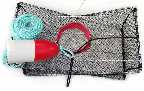 Trap Fishing Jolly Good Large Stainless Steel Prawn/Crab Trap Kit With Bait Bag + Float & Rope 1 Trap Fishing Jolly Good Large Stainless Steel Prawn/Crab Trap Kit With Bait Bag + Float & Rope