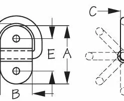 Marine Hardware SEADOG 09014510 SS FOLDING D-RING 2"