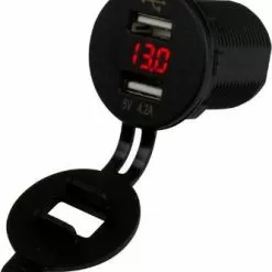 Marine Hardware SEADOG 426517-1 DUAL USB SOCKET/VOLTMETER W/ HIDDEN DISPLAY