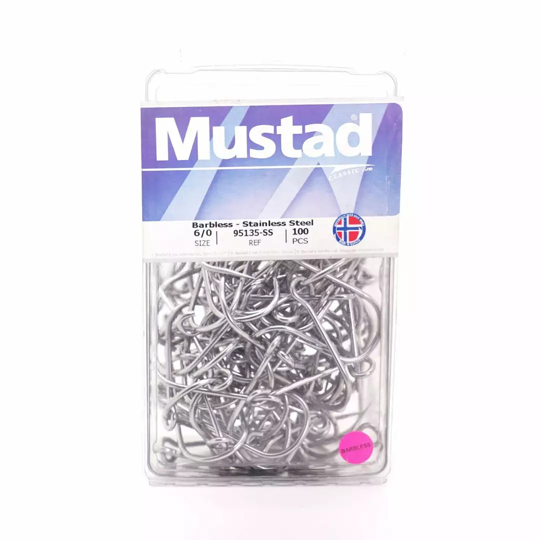 MUSTAD 95135-SS Salmon Siwash - 3x Strong - Barbless Hooks Salmon Trolling 2 MUSTAD 95135-SS Salmon Siwash - 3x Strong - Barbless Hooks Salmon Trolling