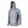 Pelagic Exo-Tech Hooded Fishing Shirt Gray Fish Camo