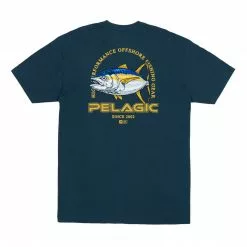 Clothing/Gloves PELAGIC Flying Yellowfin Tuna Premium T-Shirt Smokey Blue
