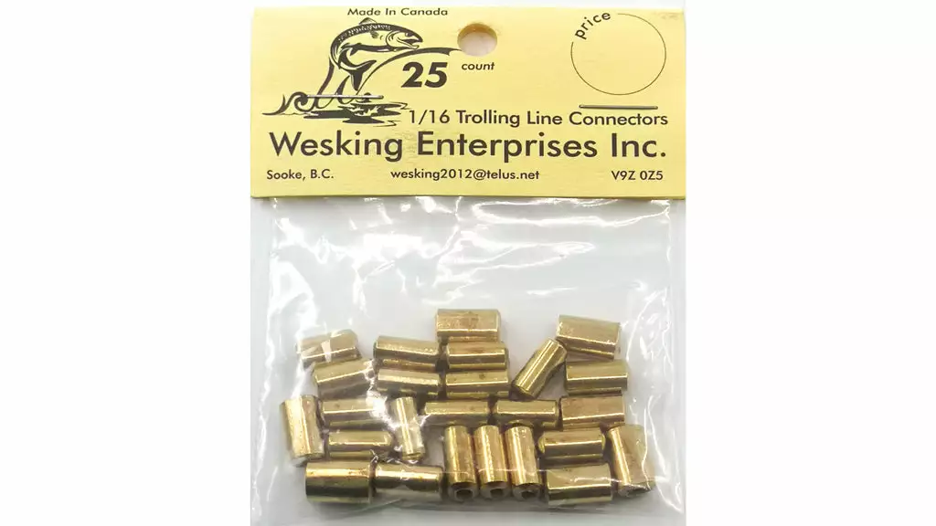 Wesking Trolling Line Connectors For 1/16" Line (25 Pack) Salmon Trolling 1 Wesking Trolling Line Connectors For 1/16" Line (25 Pack) Salmon Trolling