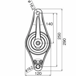 Asano Stainless Block 10351 Long Liner 100mm Sheave Marine Hardware